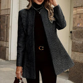 Veste Blazer Élégante Femme À Texture – Col Montant
