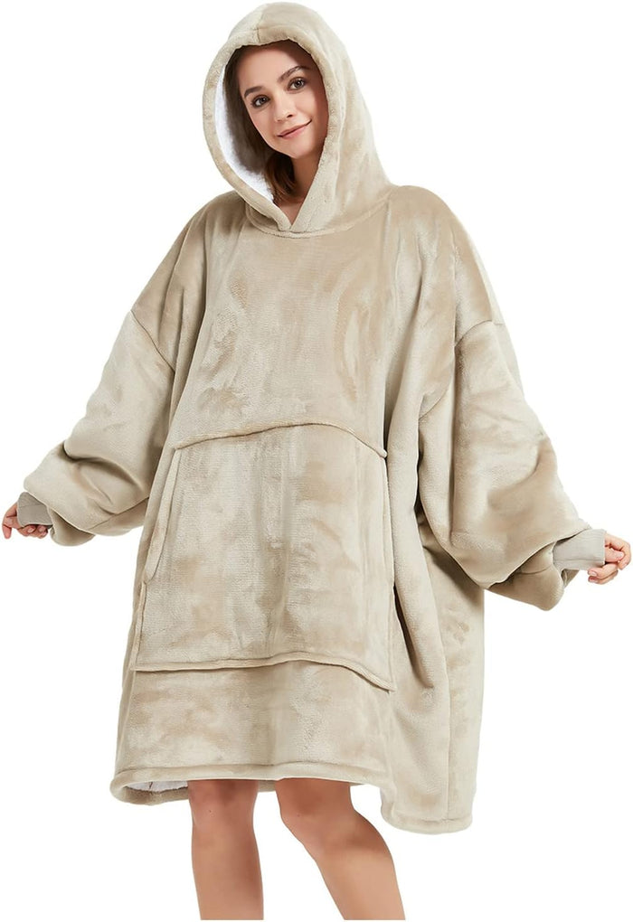 Sweat À Capuche Surdimensionné,Hoodie Couverture Couverture a Capuche Hive,Plaid À Manche Polaire Pull Femme Homme Adulte Chaud,Avec Poches Portables Aux Adultes,Hommes,Femmes,Adolescents
