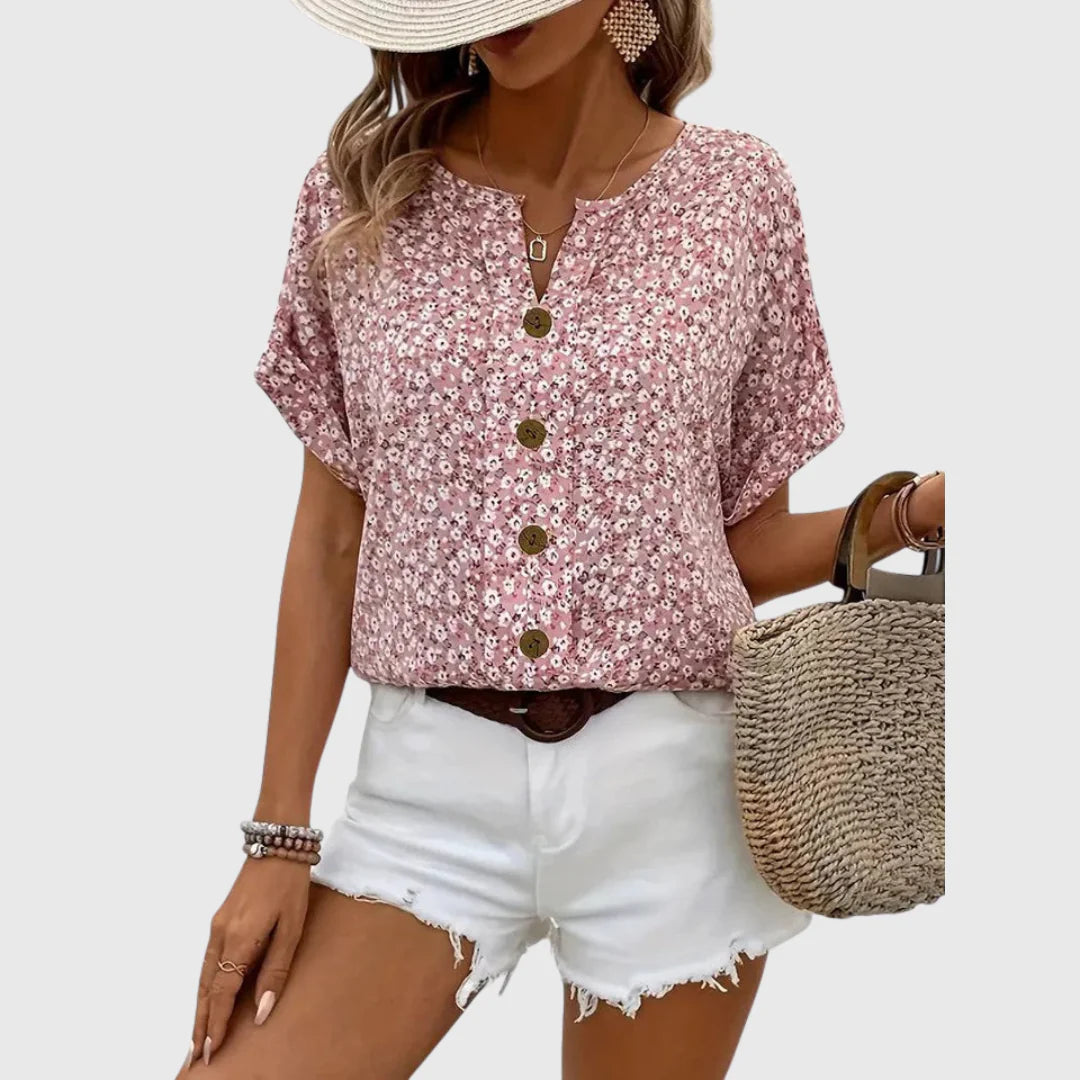 Isabelle | Haut Floral Élégant D'Été