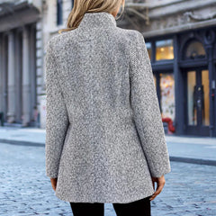 Veste Blazer Élégante Femme À Texture – Col Montant