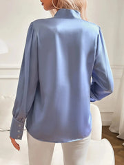 Satinchic - Blouse Satin Avec Col Nœud - Mode Féminine