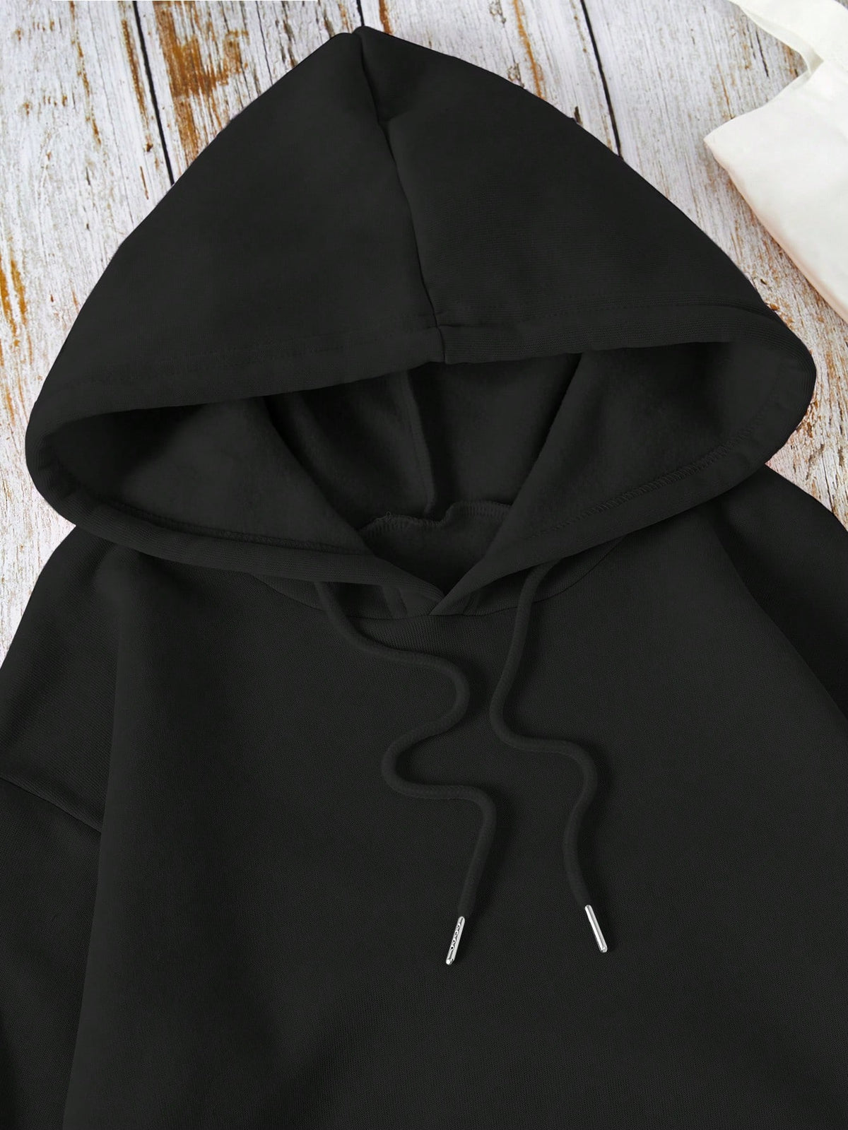 INAWLY Solid Kangaroo Pocket Drawstring Thermal Lined Hoodie,Long Sleeve Tops
