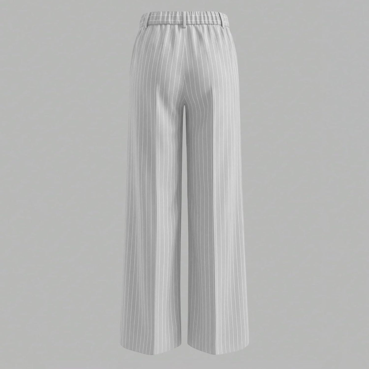 Pantalon Large Pour Femme, Taille Haute, Poches Droites À Rayures Fines
