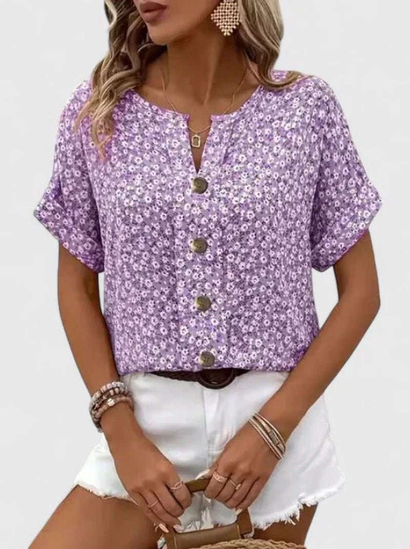 Isabelle | Haut Floral Élégant D'Été