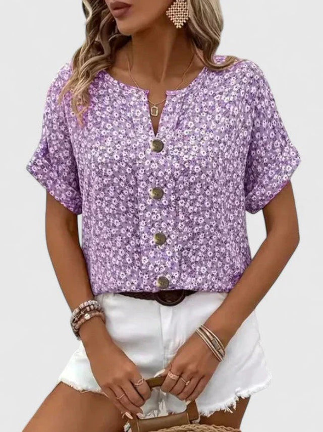 Isabelle | Haut Floral Élégant D'Été