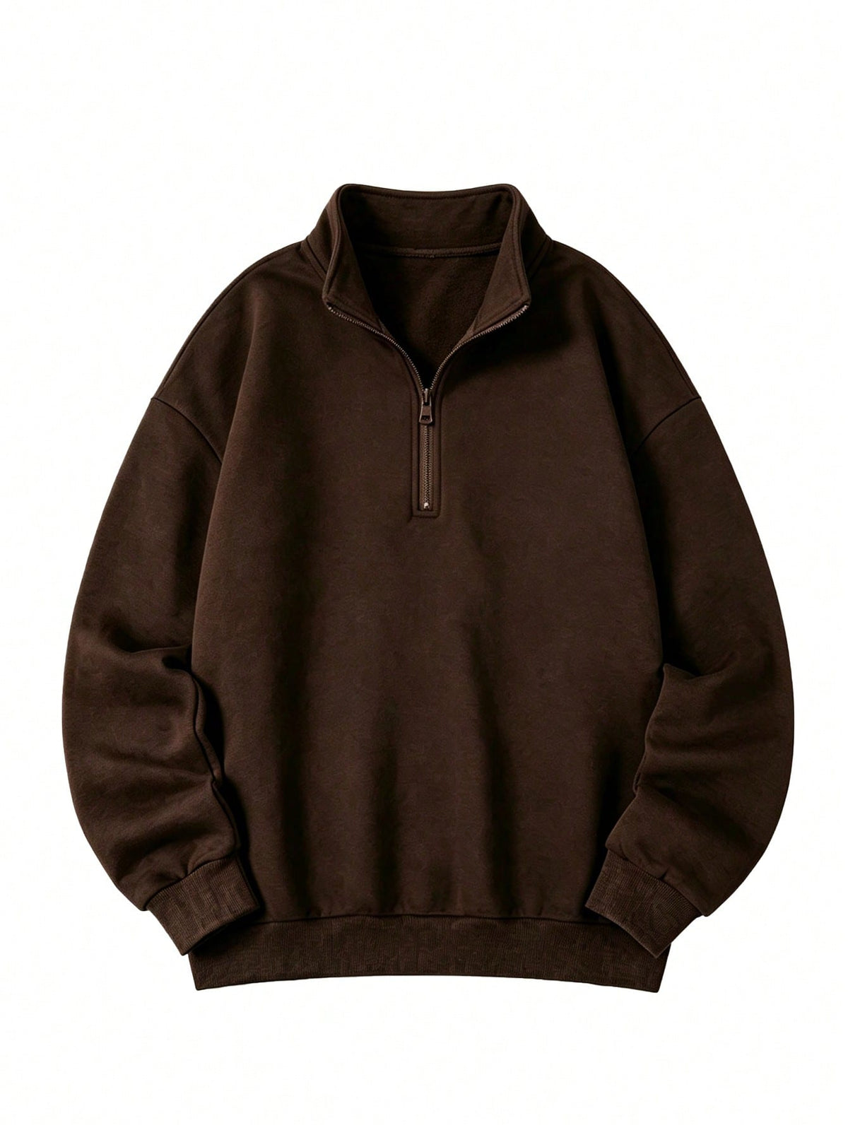Women'S Brown Half Zip Sweatshirt, Oversized Pullover Long Sleeve Casual Top, Fall Outfit for Women, Winter Clothes for Women, Cozy Streetwear