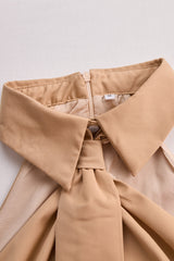 Blouse Élégante Sans Manches Pour Femme – Tissu Mélangé Avec Détail Noué