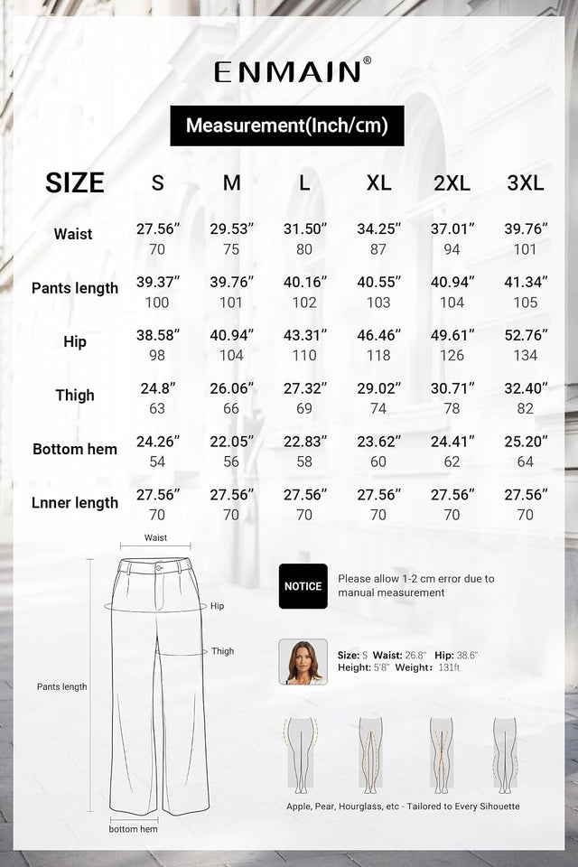Pantalon Fluide Femme Taille Haute Elastique Jambe Large Droite Léger Texturé Pantalon Femme Été Chic Et Elegant Ample Sans Repassage Décontractés Avec Bouton Poches