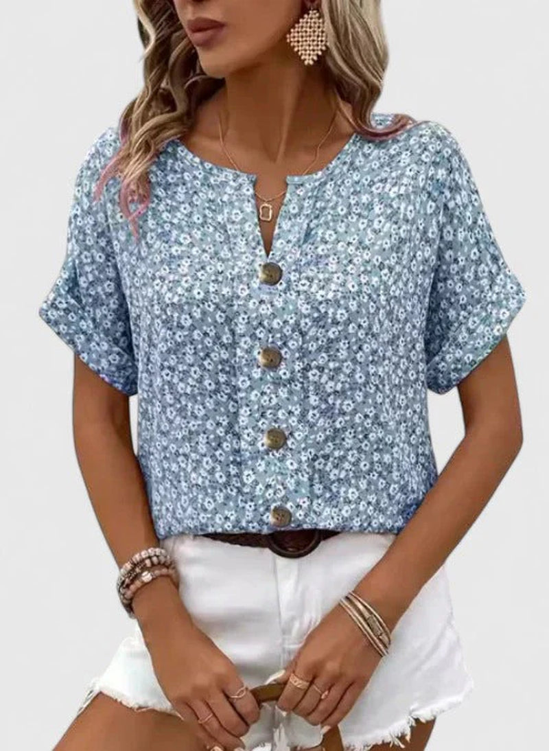 Isabelle | Haut Floral Élégant D'Été