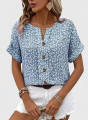 Isabelle | Haut Floral Élégant D'Été