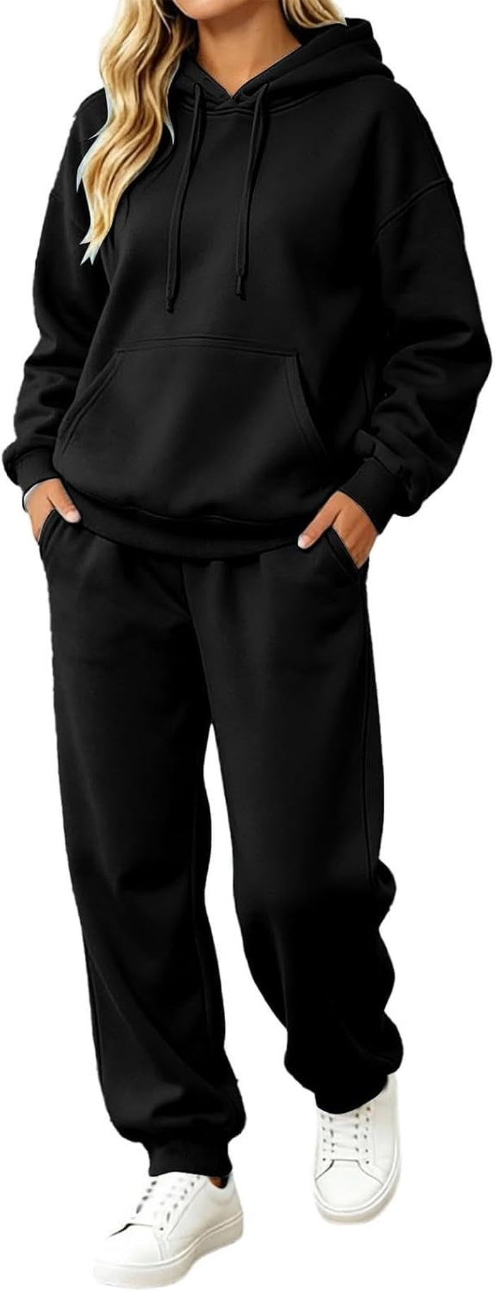 Survetement Femme Ensemble Jogging Femme Ensemble Sport 2 Pièces Sweat À Capuche Polaire Et Pantalon Tenue De Sport Hiver Automne Outfit Fitness
