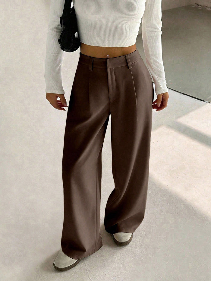 Flirla Women'S Premium Elegant Slimming Casual Wide-Leg Pants Fall Cloth for Women
