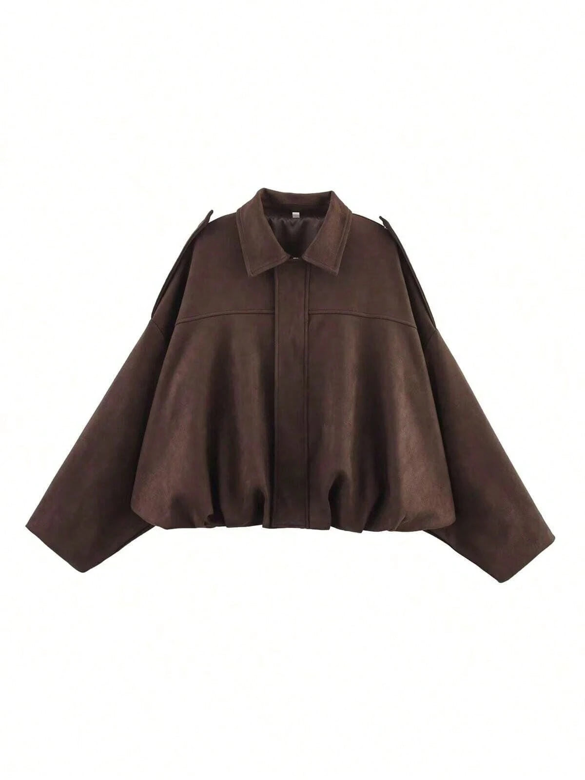 HLPHA Women'S Elegant Solid Color Faux Suede Aviator Jacket, Lightweight Basic Casual Autumn School & Commute Outerwear